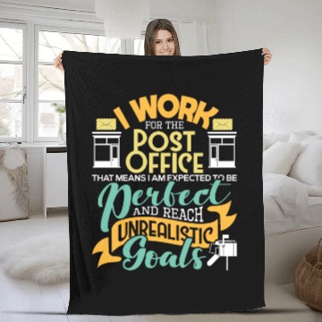 Discover I Work For The Post Office Postal Worker Mail Fleece Blankets