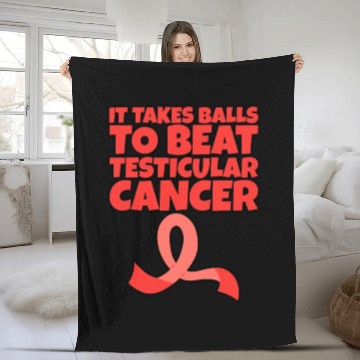 Discover It Takes Balls To Beat Testicular Cancer Fleece Blankets