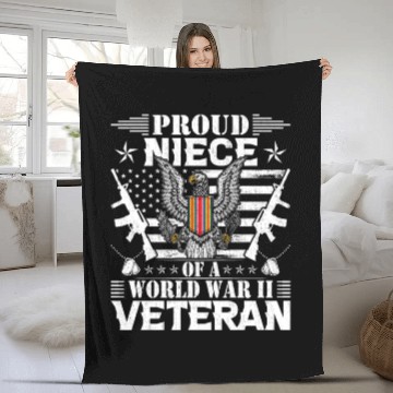 Discover Proud Niece of a World War Il Veteran Fleece Blankets