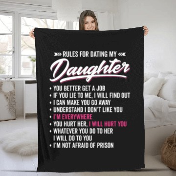 Discover Rules for Dating My Daughter - Funny Dad Humor Fleece Blankets