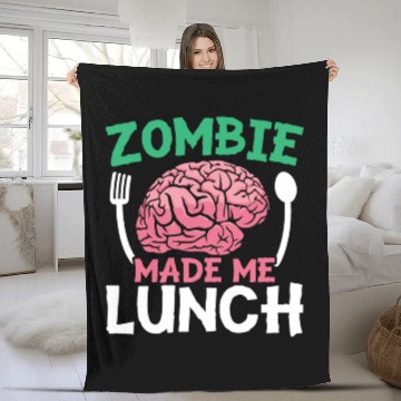 Discover Zombie Made Me Lunch Halloween Trick Or Treat Fleece Blankets