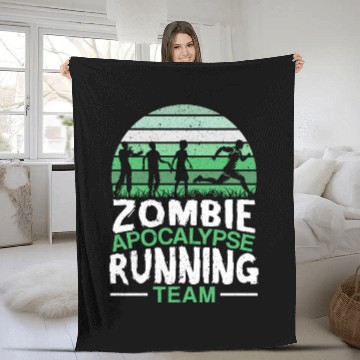 Discover Zombie Apocalypse Running Team Halloween Fleece Blankets