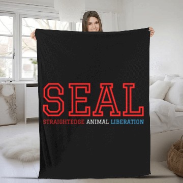 Discover SEAL Straight Edge Animal Liberation | USA Colors Fleece Blankets