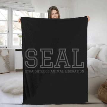 Discover SEAL Straight Edge Animal Liberation (dark gray) Fleece Blankets