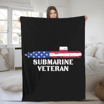 Discover Submarine Veteran Submariner US Military Fleece Blankets