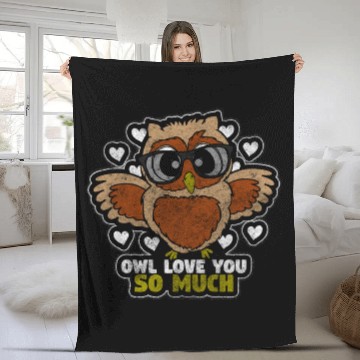 Discover Owl Nature Birds Cute Fleece Blankets