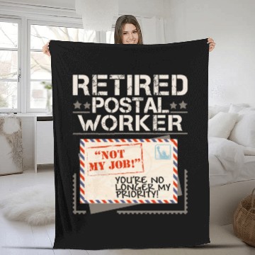 Discover Retired Postal Worker Mailman Postman Mail Fleece Blankets