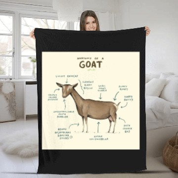 Discover anatomy of a goat greeting card Fleece Blankets