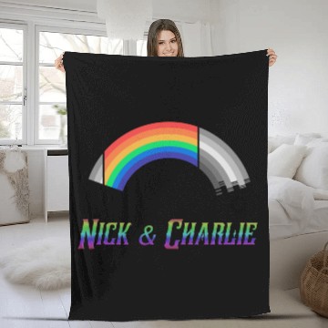 Discover Heartstopper Rainbow LBGTQIA+ Nick and Charlie Fleece Blankets