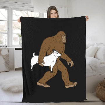 Discover Bigfoot Sasquatch Carrying Goat Fleece Blankets