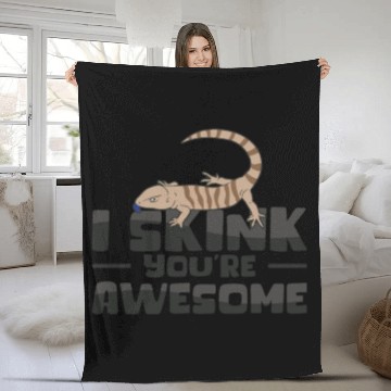 Discover Herpetology Skink Lizard Wildlife Reptile Fleece Blankets