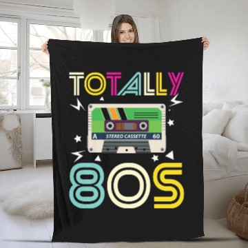 Discover Totally 80s Retro Music Cassette Tape Fleece Blankets