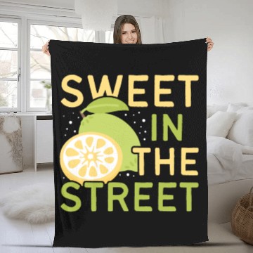 Discover Lemon Juice Sweet In The Street Lemonade Stand Fleece Blankets