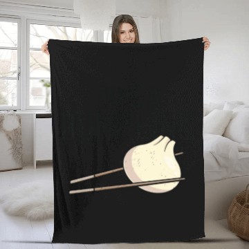 Discover Dumpling Asian Food Chinese Food Fan Fleece Blankets