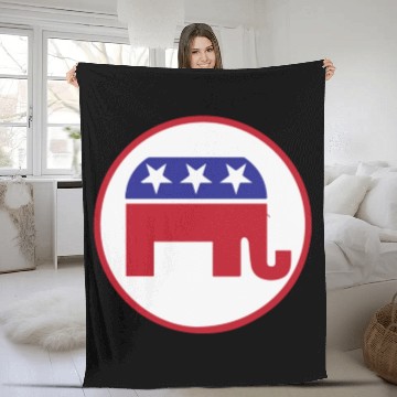 Discover Elephant Republican Raised Right Fleece Blankets