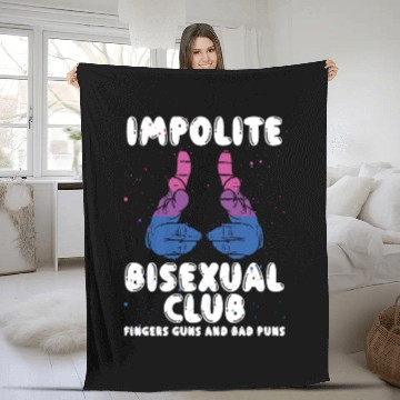 Discover Impolite Bisexual Club Funny Bi Pride LGBT Month Fleece Blankets