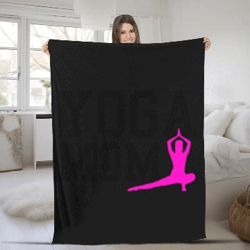 Discover yoga mom Fleece Blankets