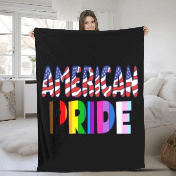 Discover American Pride - LGBTQ+ America Pride Month July 4 Fleece Blankets