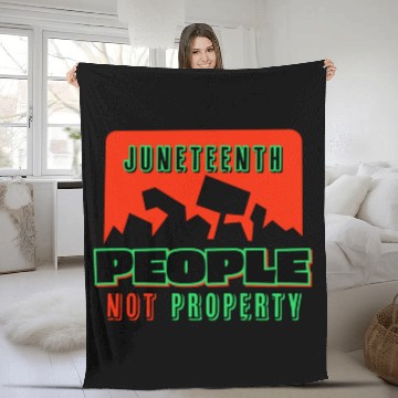 Discover Juneteenth People Not Property Fleece Blankets
