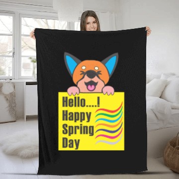 Discover happy spring day best design Fleece Blankets