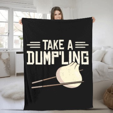 Discover Dumpling Asian Food Chinese Food Fan Fleece Blankets