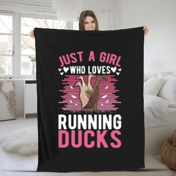 Discover Just A Girl Who Loves Running Ducks Fleece Blankets