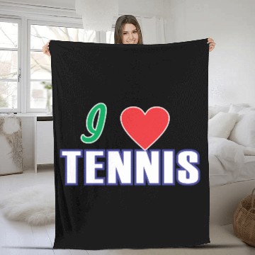 Discover I LOVE TENNIS Fleece Blankets