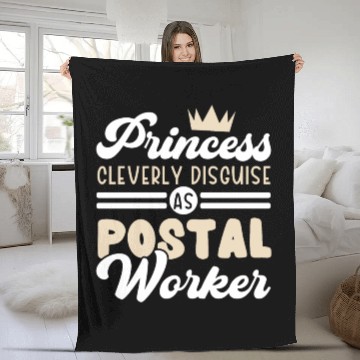 Discover Princess Cleverly Disguise As A Postal Worker Fleece Blankets