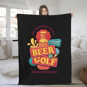 Discover Beer and golf sport Fleece Blankets