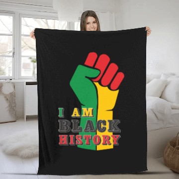 Discover I Am Black History, Juneteenth, Freedom Day Fleece Blankets