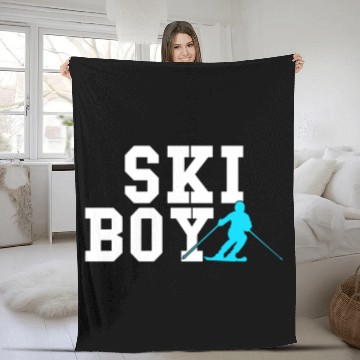 Discover ski boy Fleece Blankets