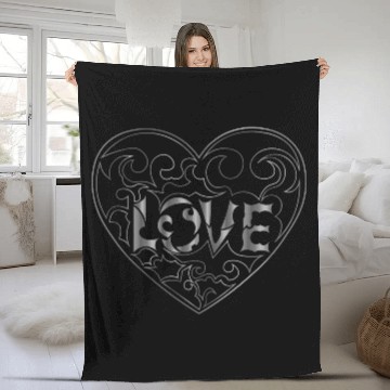 Discover Artsy Love Silver logo in a heart Fleece Blankets