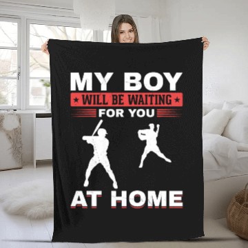Discover Son Baseball Catcher Pitcher Batter Dad Mom Fleece Blankets