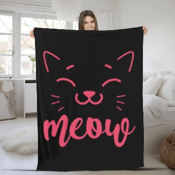 Discover Meow Cat Fleece Blankets