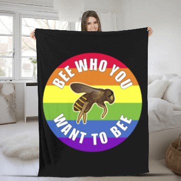 Discover Gay Pride Bee Who You Want To Bee Fleece Blankets