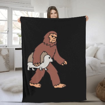 Discover Bigfoot Sasquatch Walking Hedgehog Fleece Blankets
