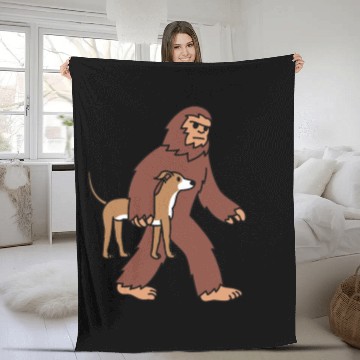 Discover Bigfoot Sasquatch Walking Greyhound Fleece Blankets