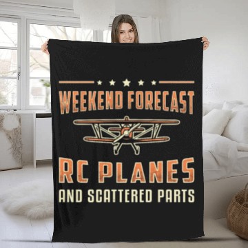 Discover RC Plane Aircraft Pilot Weekend Forecast RC Planes Fleece Blankets