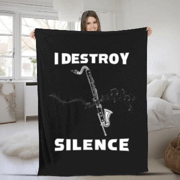 Discover I Destroy Silence For Bass Clarinet Player Fleece Blankets