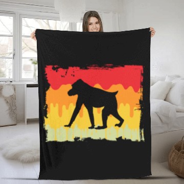 Discover monkey retro Fleece Blankets