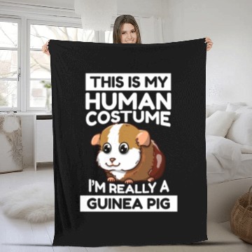 Discover This Is My Human Costume I'm Really A Guinea Pig Fleece Blankets