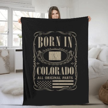 Discover Vintage America US States Born Colorado Fleece Blankets