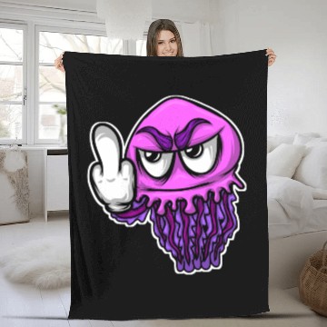 Discover Jelly Fish Middle Finger Jellyfish Fleece Blankets