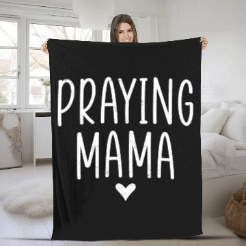 Discover Praying Mama Religious Mom Christian Faith Fleece Blankets