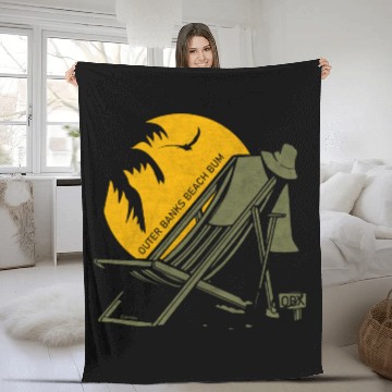 Discover OBX Beach B OBX Army Green Vintage Fleece Blankets