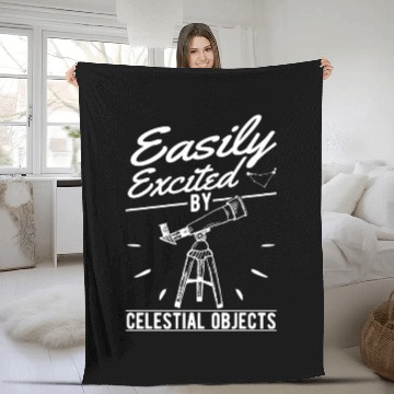Discover Telescope Owner Celestial Objects Astronomy Fleece Blankets