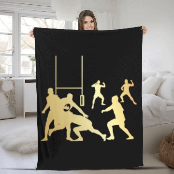Discover Rugby Sports Lover Rugby Tackle Fleece Blankets
