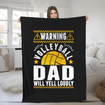 Discover Loud Yelling Volleyball Dad Fleece Blankets