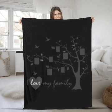 Discover i love my family Fleece Blankets