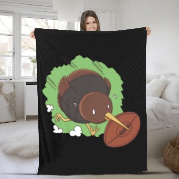 Discover Funny Kiwi Animal Fleece Blankets